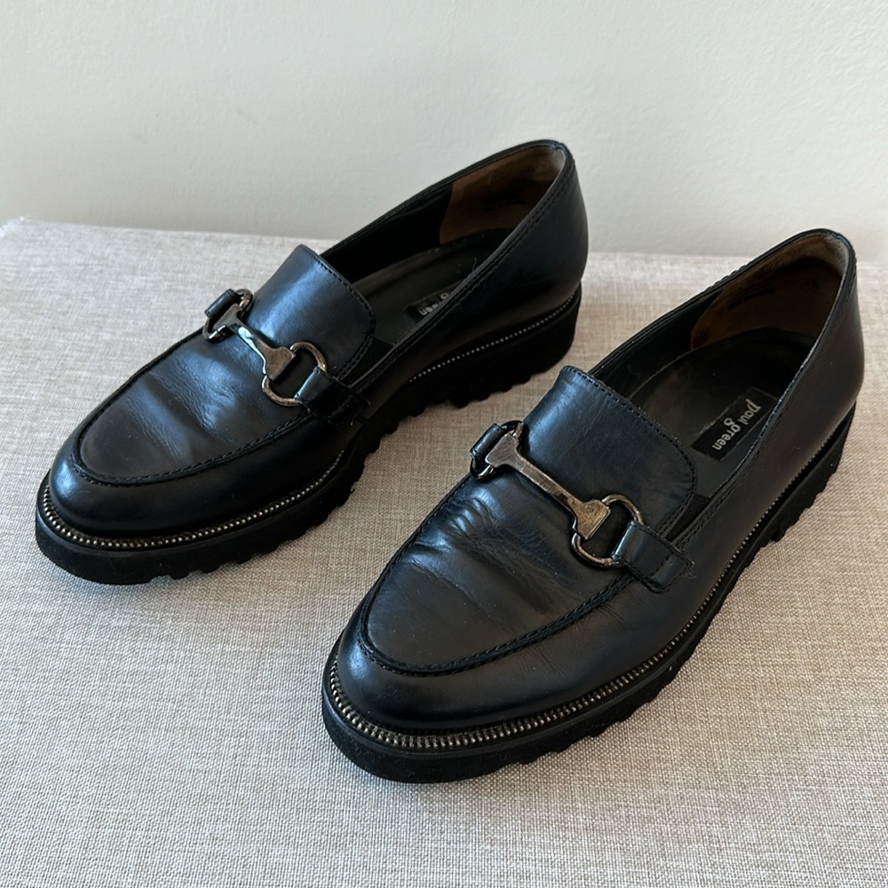 Paul Green black leather loafer